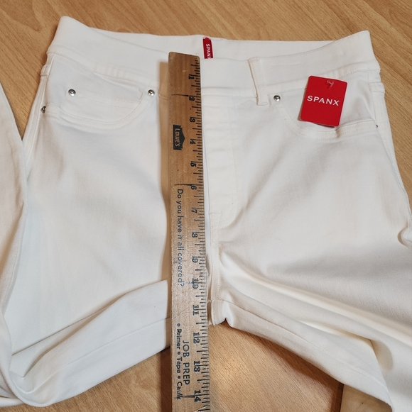 NWT Spanx SPANXshape White EveryWear Ankle Skinny Jeans Size Large Stretch Denim - Picture 9 of 16